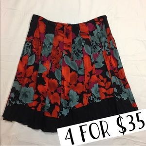 The Limited orange, blue, black cotton skirt